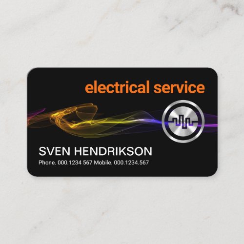 Lightning Power Wave Electrician Business Card