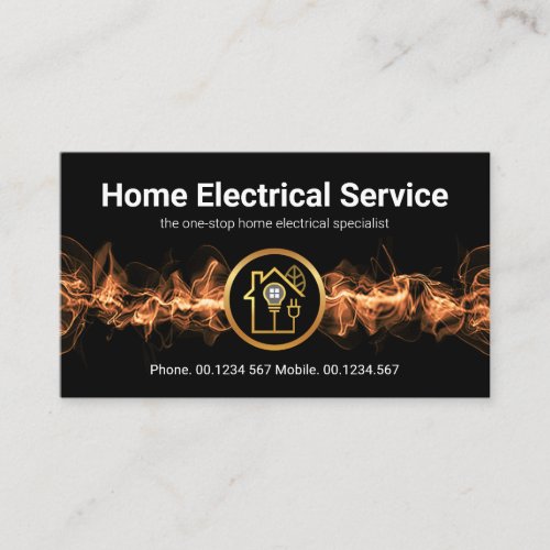 Lightning Powering Gold Bulb Power Plug Home Business Card