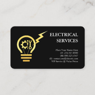 Lightning Powers Bulb Tools Filament Business Card