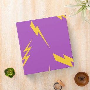 Lightning Purple Background Y2K Pattern 3 Ring Binder