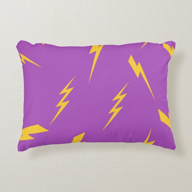 Lightning Purple Background Y2K Pattern Accent Pillow (Front)