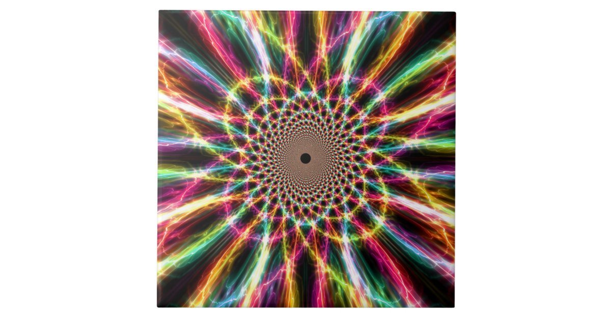 Tiling Lightning Lightning Rainbow Tile | Zazzle