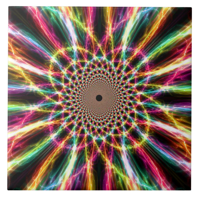 Tiling Lightning Lightning Rainbow Tile | Zazzle