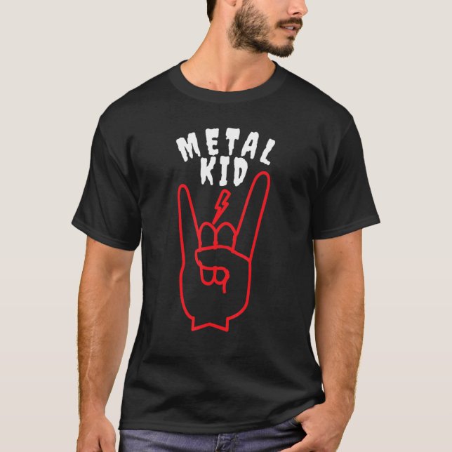 Lightning Rock Hand Metal Sign Rock Music Lover Me T-Shirt (Front)