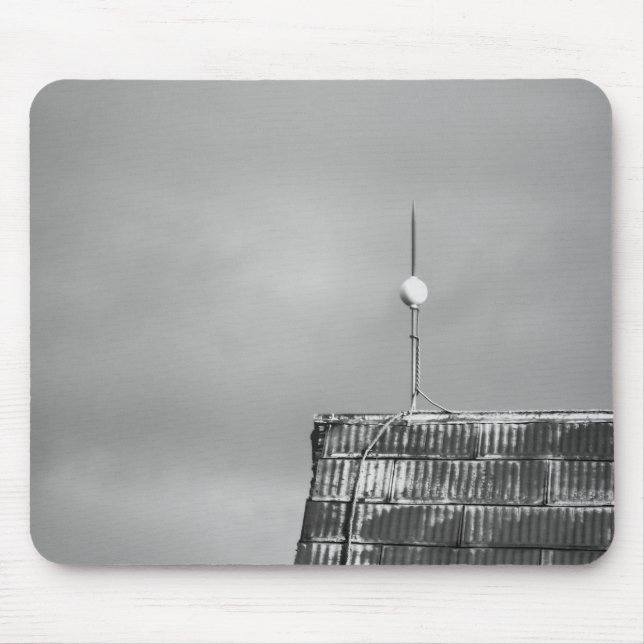 Lightning Rod on Barn Roof Mouse Pad (Front)