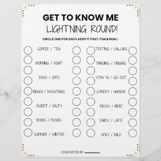 Lightning Round Party Game – Fun Get-to-Know-You P Letterhead
