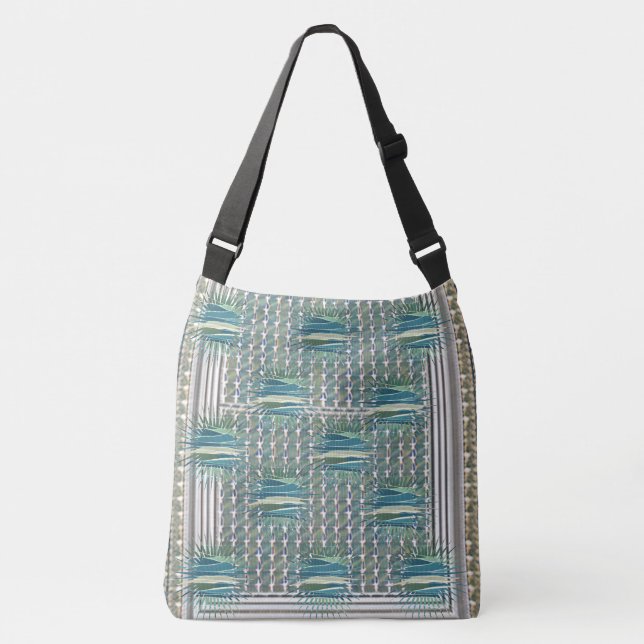 Lightning Sea Teal Blue  Crossbody Bag (Front)