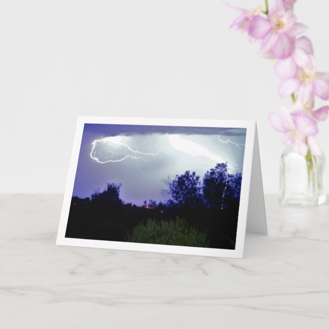 Lightning Sky Landscape Card (Orchid)