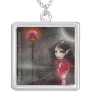 Lightning Stone Fairy Dragon Pendant Necklace