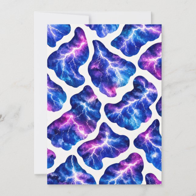Lightning Storm Galaxy Pattern Invitation (Front)