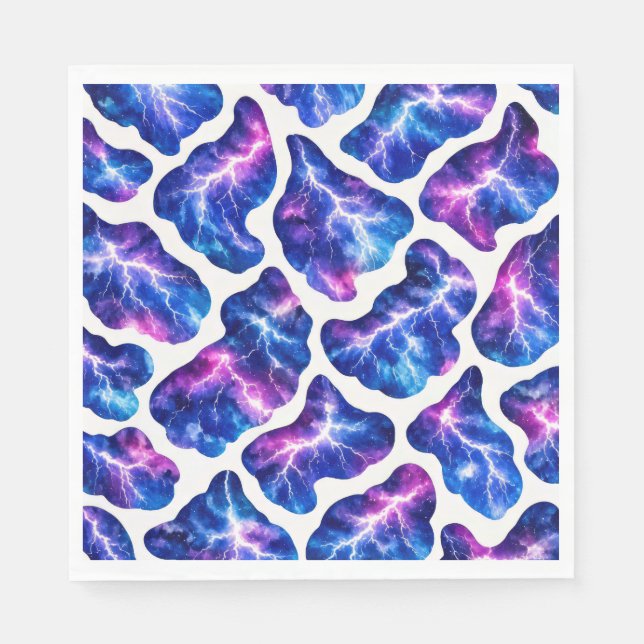 Lightning Storm Galaxy Pattern Napkins (Front)