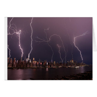 Lightning storm over Manhattan, NYC Cards