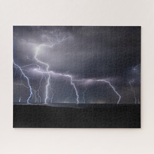 Lightning Storm over the Ocean, 520 Pieces Photo Jigsaw Puzzle (Horizontal)