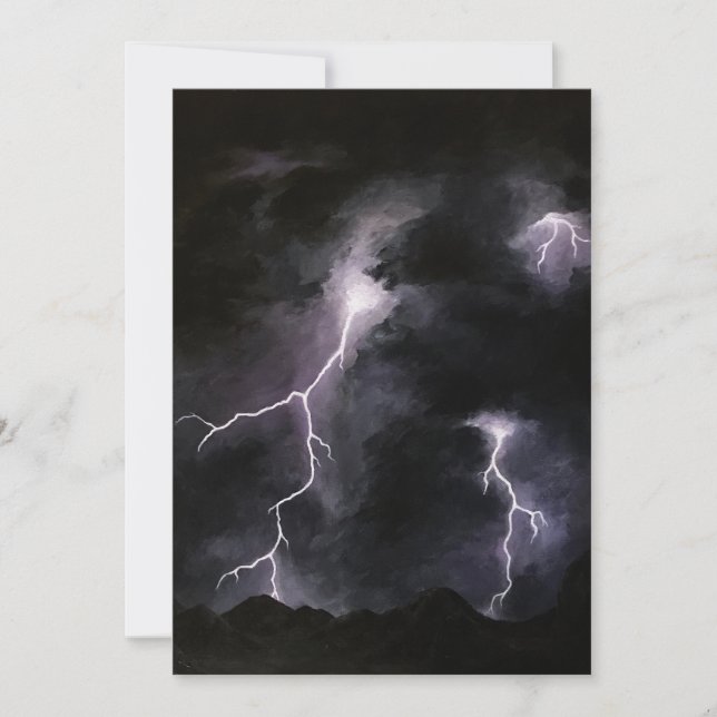 Lightning Storm Painting Greeting Card (Front)