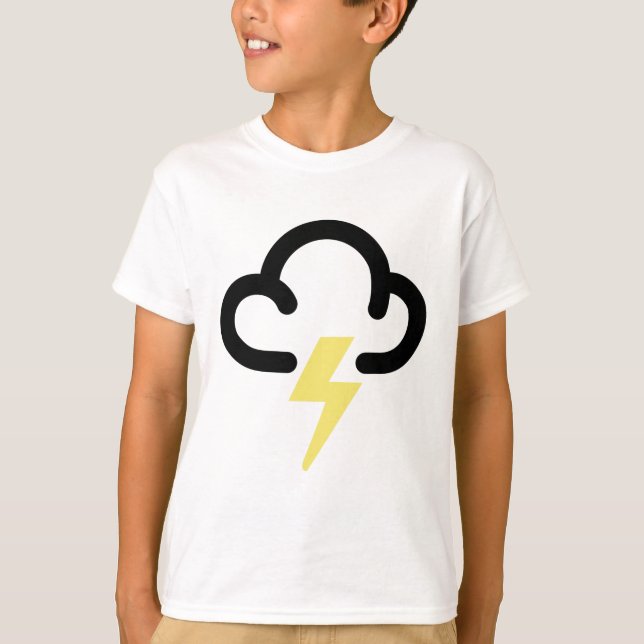Lightning storm: retro weather forecast symbol T-Shirt (Front)