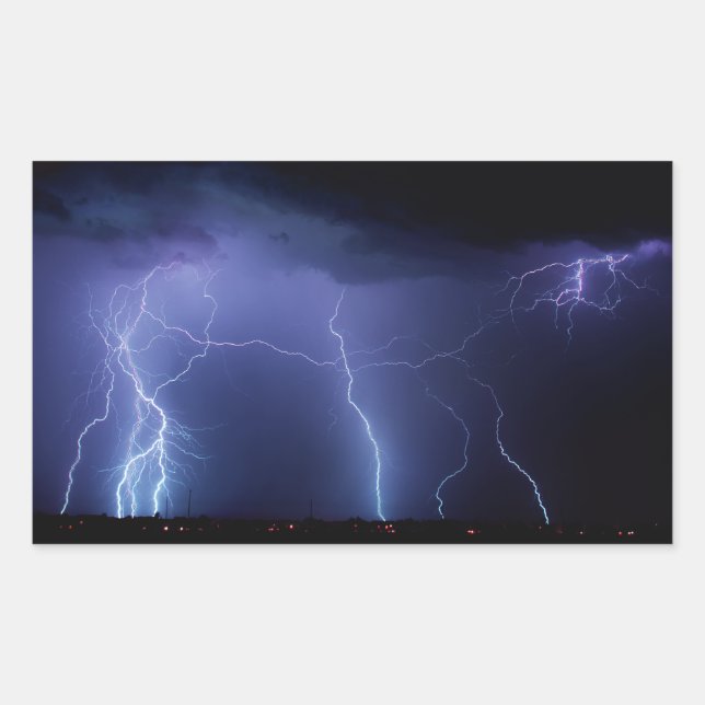 Lightning Strike 3 Rectangular Sticker (Front)