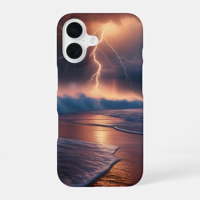 Lightning Strike Beach Two Iphone Case (Back)