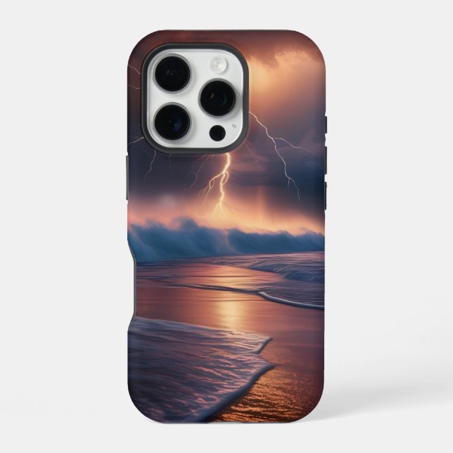 Lightning Strike Beach Two iPhone Case (Back)