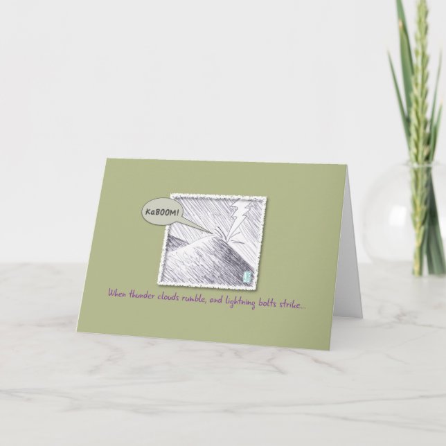 Lightning Strike Humorous Inspirational Card (Front)