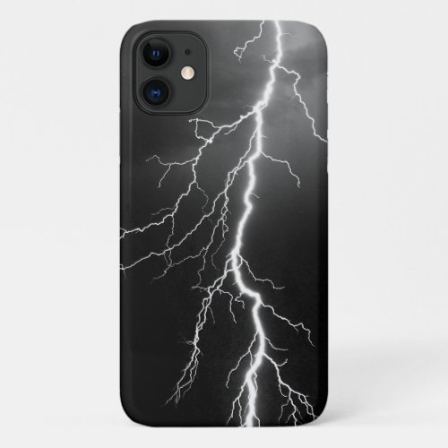 lightning strike in stormy sky iPhone 11 case