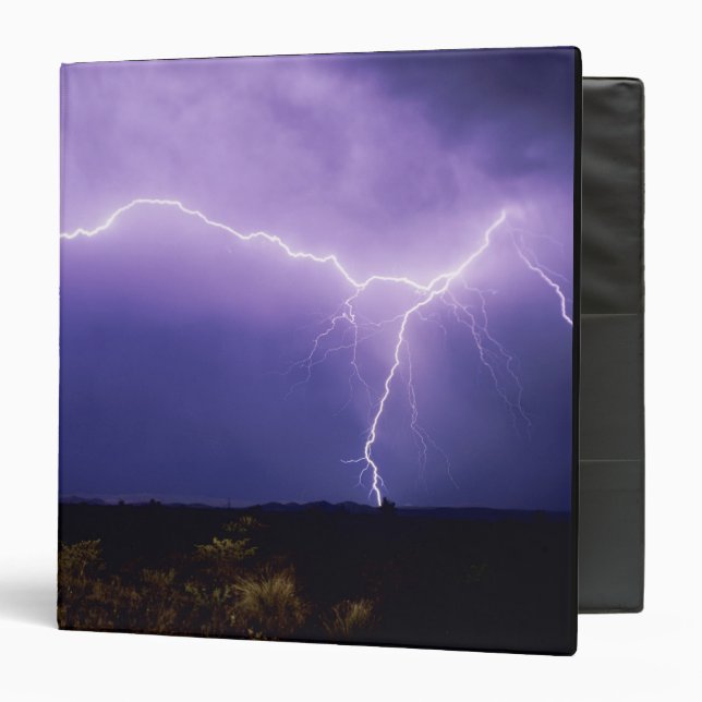 Lightning strike over desert, Big Bend Binder (Front/Inside)