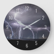 Lightning Strike Thunderstorm at Night Landscape