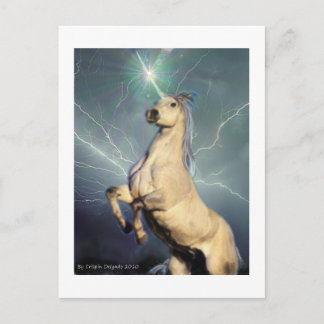 Lightning Strike Unicorn Postcard