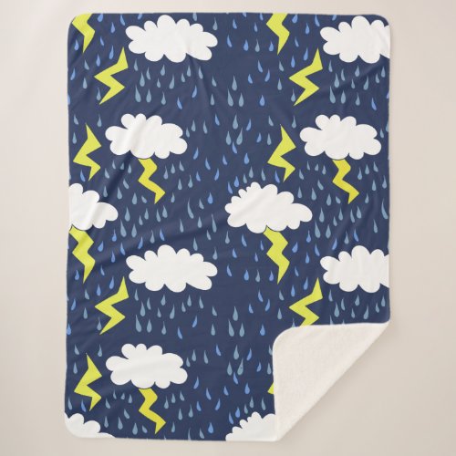 Lightning Strikes Thunderstorm Sherpa Blanket