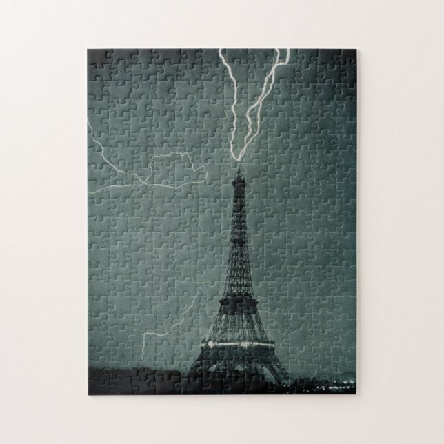 Lightning Striking the Eiffel Tower Jigsaw Puzzle (Vertical)
