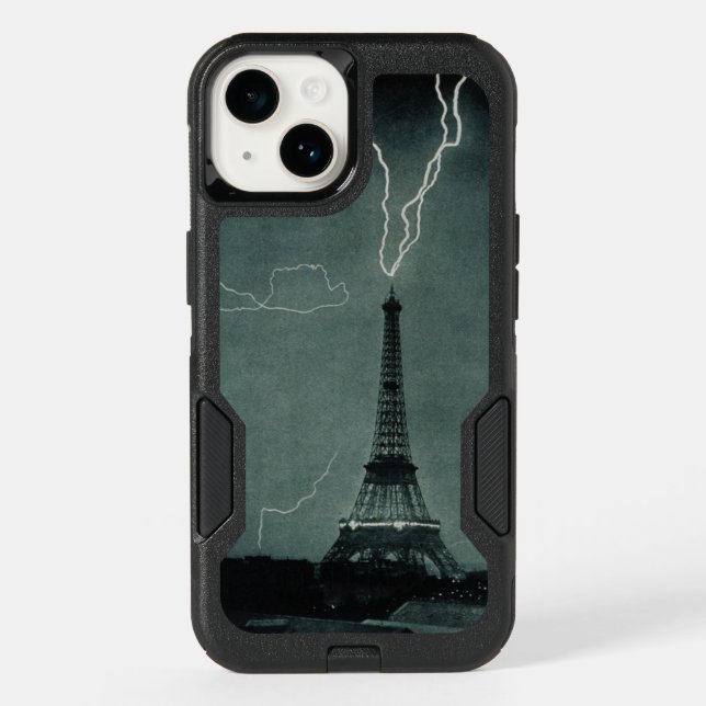 Lightning Striking the Eiffel Tower (Paris) Otterbox iPhone Case (Back)