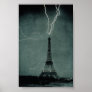 Lightning Striking the Eiffel Tower Poster