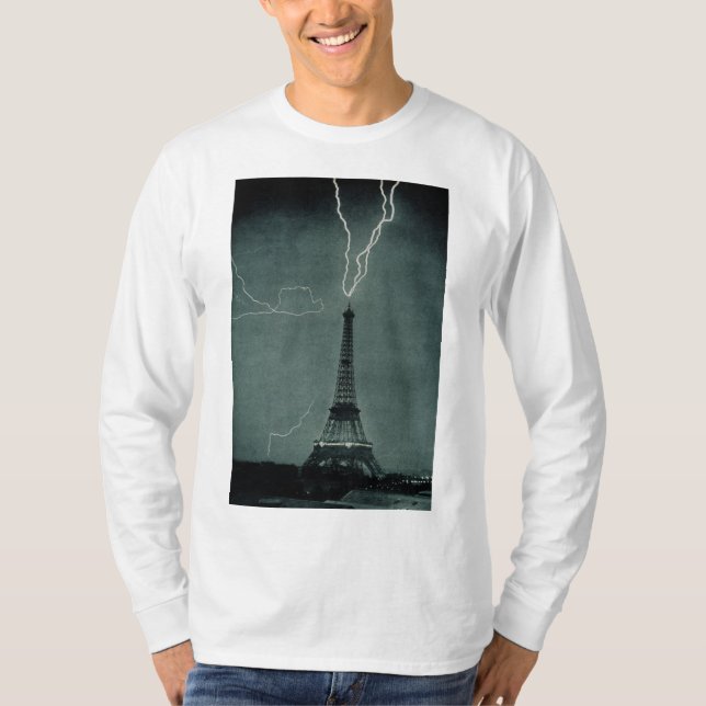 Lightning Striking the Eiffel Tower T-Shirt (Front)