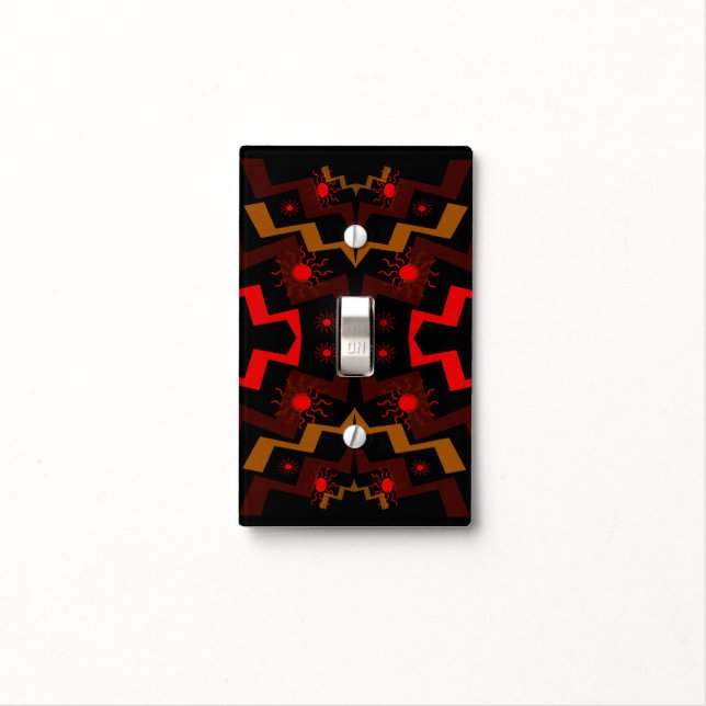 Lightning Suns Abstract Pattern Light Switch Cover (In Situ)