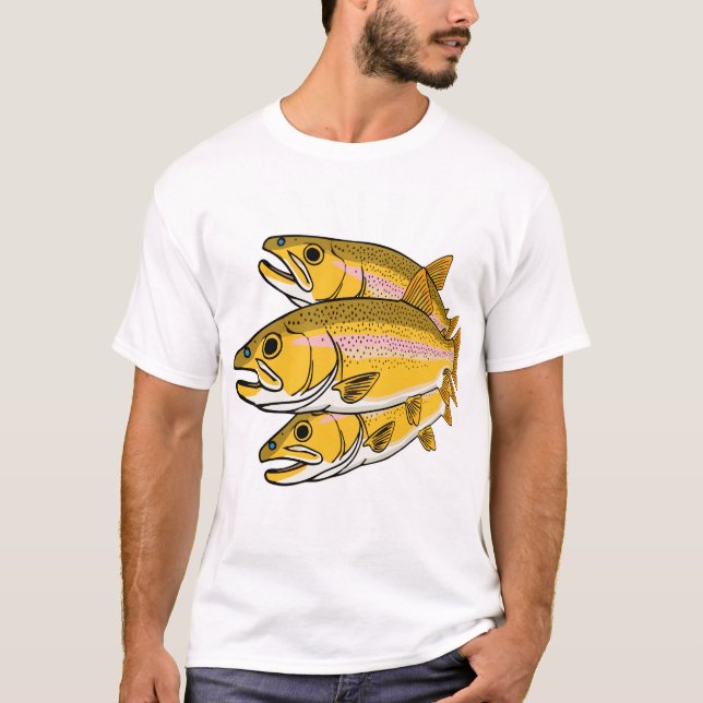 Lightning Trout Retro Fishing Gift T-Shirt (Front)