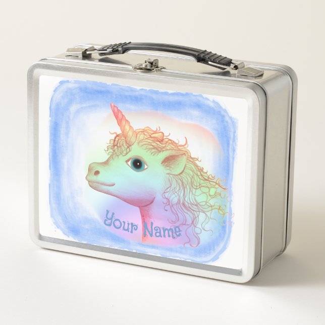 Lightning Unicorn  Metal Lunch Box (Front)