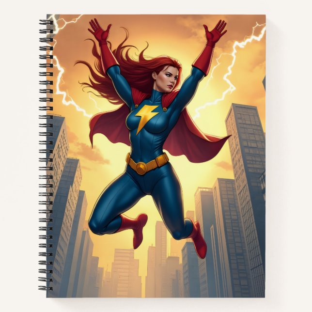 Lightning Woman Superhero Notebook (Front)