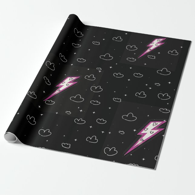 Lightning Wrapping Paper (Unrolled)