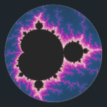 Lightningbrot - Fractal Classic Round Sticker<br><div class="desc">The fractal is a zoom of the famous mandelbrot set,  no layer or photoshop effects have been added (less is more). Rendered at very high resolution.</div>