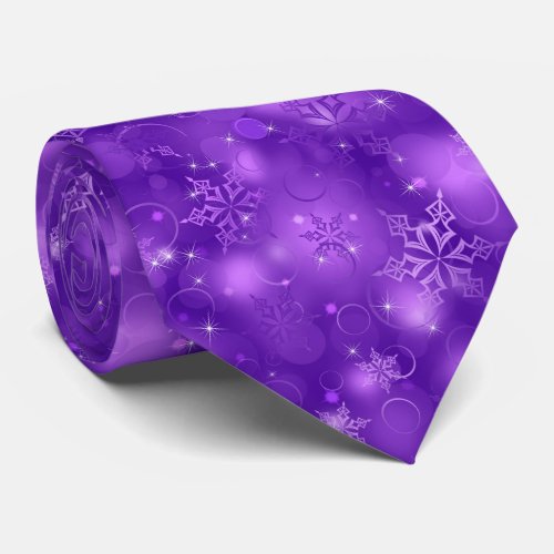 Lights and Snowflakes Purple _ Christmas Ties Neck Tie