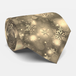 Lights and Snowflakes, Sepia - Christmas Ties, Neck Tie
