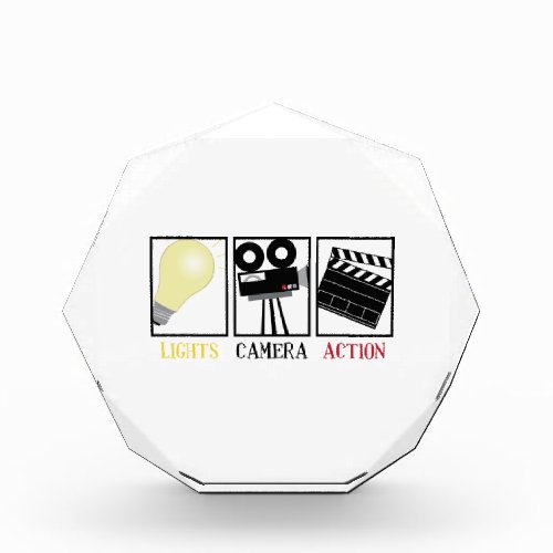 Lights Camera Action Acrylic Award