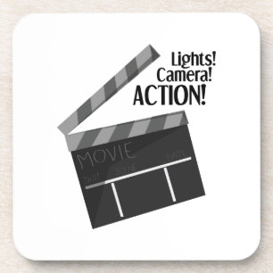 Lights Camera Action Beverage Coaster