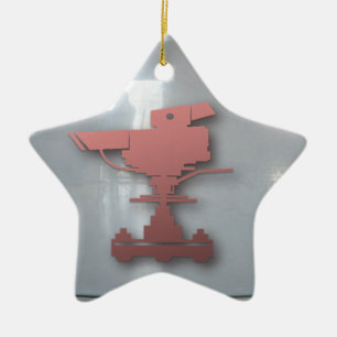 Lights camera action ceramic ornament