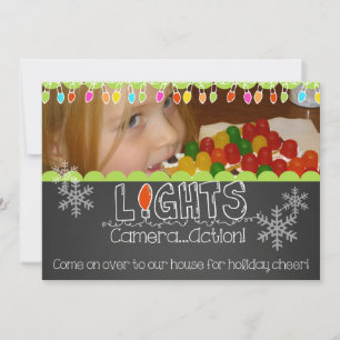 Lights Camera Action Holiday Party Photo Invite