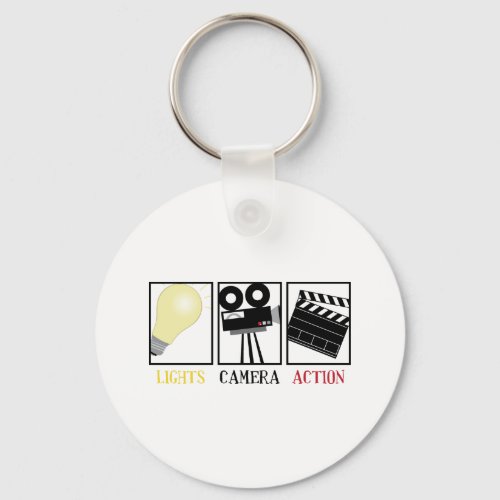 Lights Camera Action Keychain