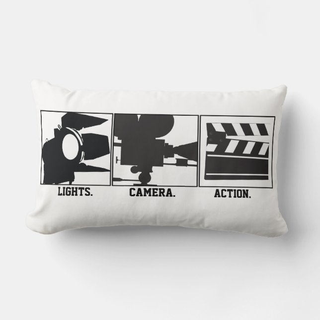 Lights.Camera.Action. Movie Maker Pillow (Front)
