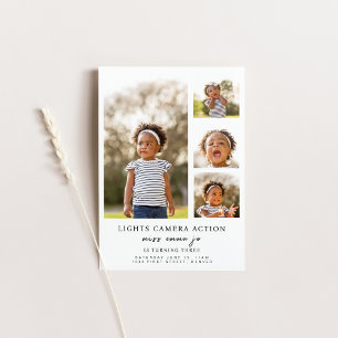 Lights Camera Action Photo Birthday Invite