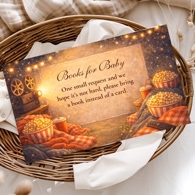 Lights Camera Baby Shower Books for Baby Enclosure Card (Creator Uploaded)
