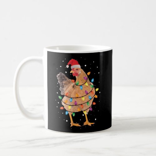 Lights Chicken Santa Tree Chicken Coffee Mug