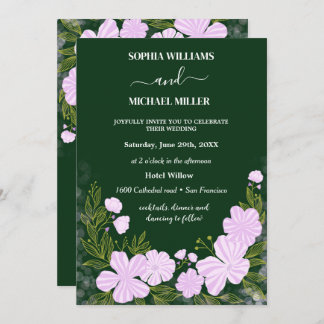 Lights Flowers Wedding Invitation